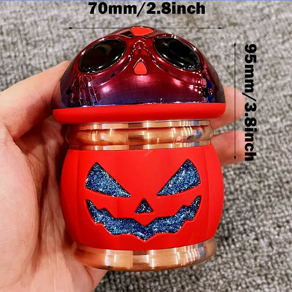 2,8 inch Pompoen Kruidenmolen Peper Crusher Handmatige Zoutmolen Grote 4-lagen Stamper Tabak Ruwe Grasmolen Roken Accessoires