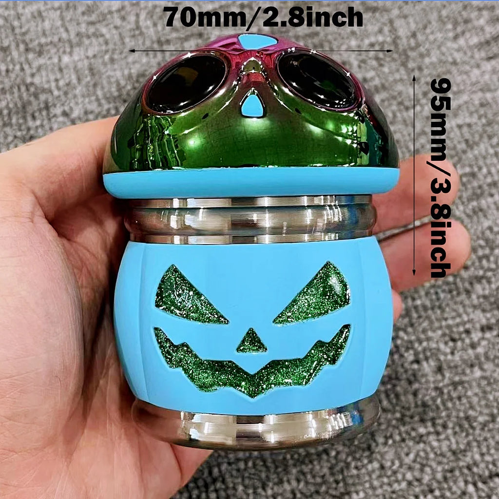 2,8 inch Pompoen Kruidenmolen Peper Crusher Handmatige Zoutmolen Grote 4-lagen Stamper Tabak Ruwe Grasmolen Roken Accessoires